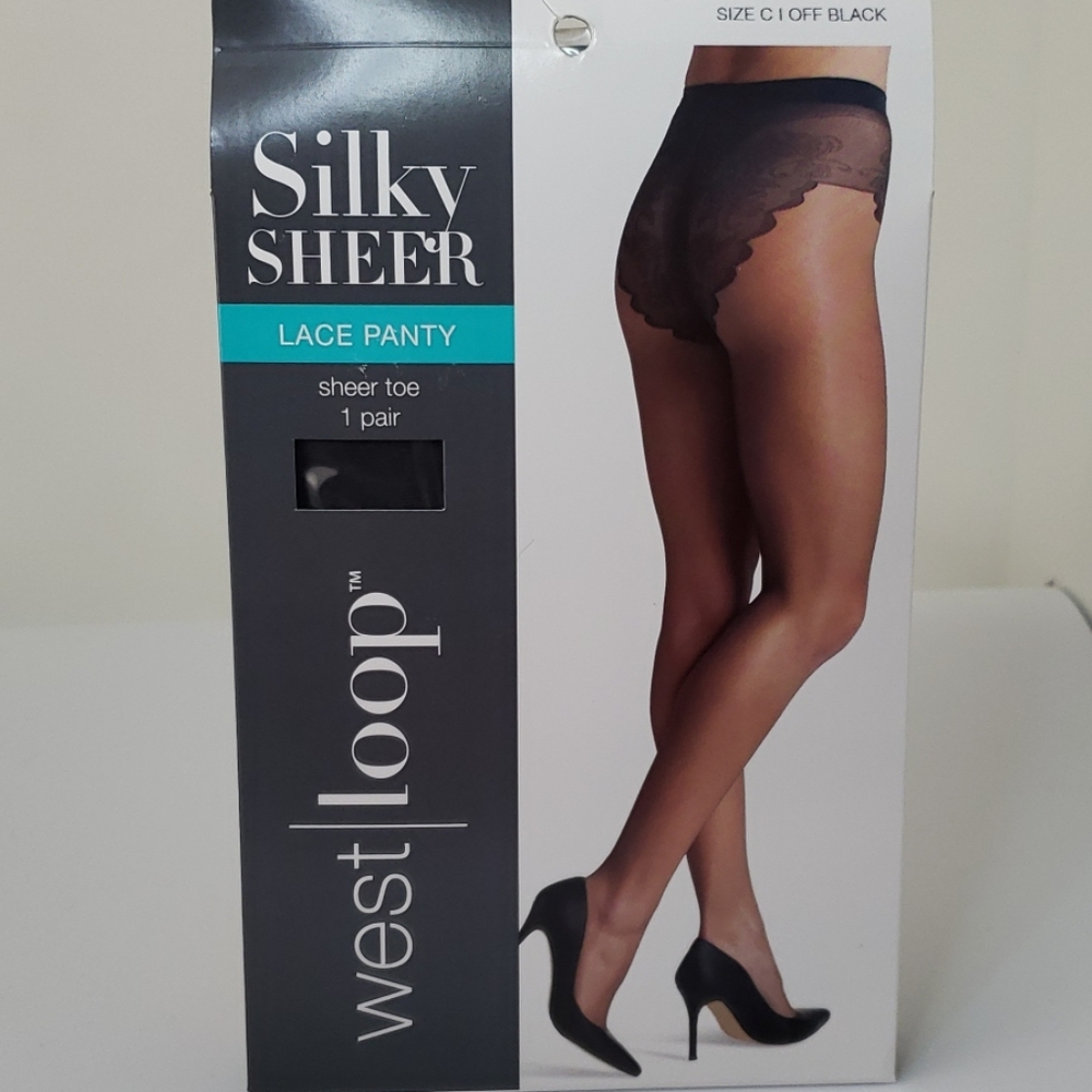 West Loop Silky Sheer Lace Panty Sheer Toe 1 Pair